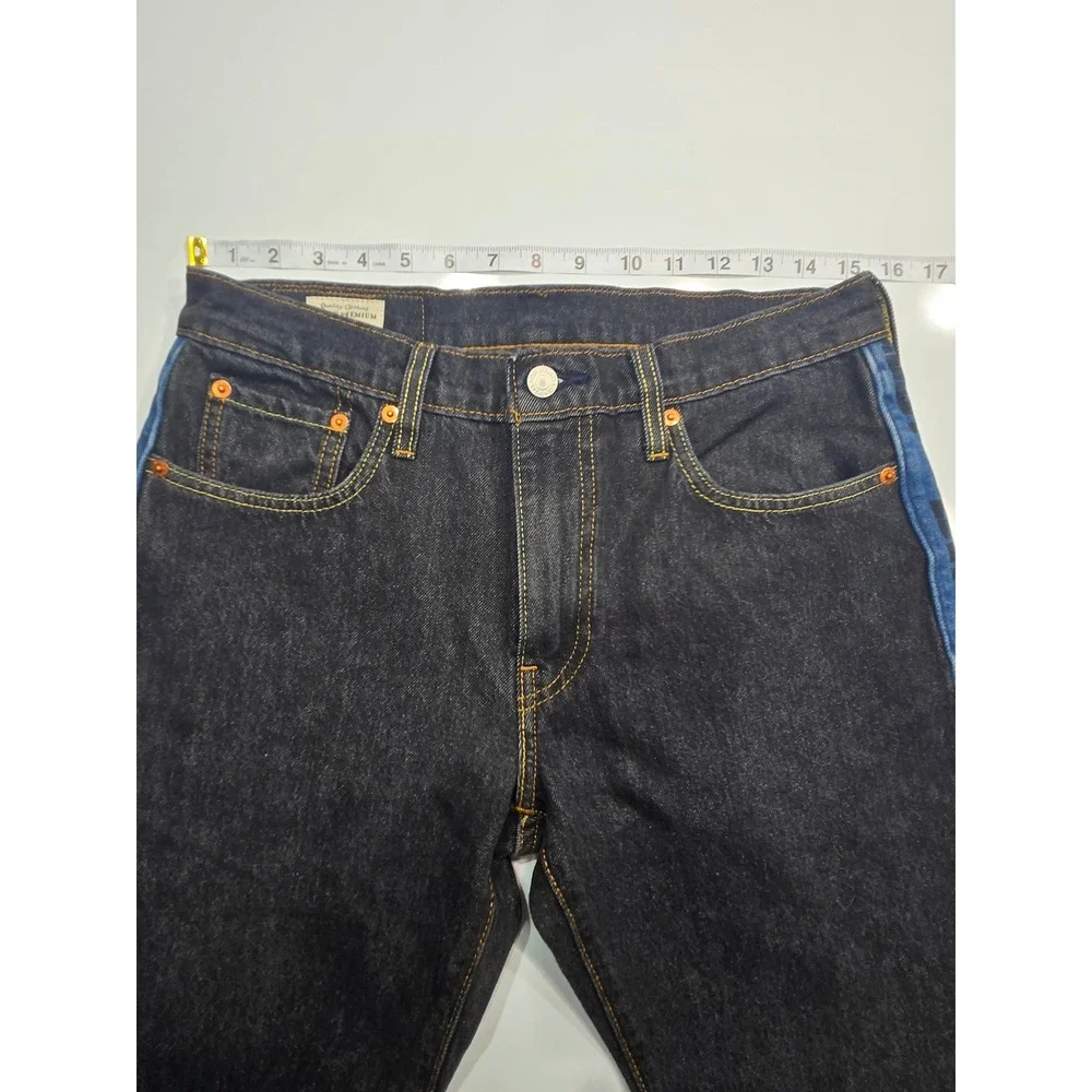 Levi's‎ Hi-Ball Roll Men's 30xL Black Denim Jeans with Blue Side Stripes - Picture 7 of 9
